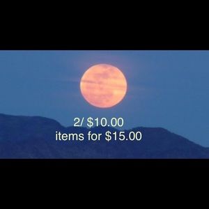 Two $10.00 items for $15.00